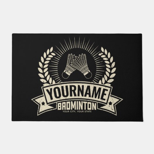 Paillasson Nom du joueur de badminton personnalisé Racquet Sp (Devant)