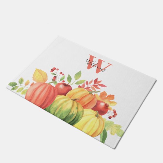 Paillasson Nom du monogramme citrouille (Incliné)