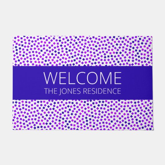 Paillasson Nom du Motif  pourpre rose bleu pourpre Customisé (Devant)