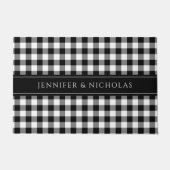 Paillasson Nom En vichy Plaid Rustique Noir Et Blanc (Devant)