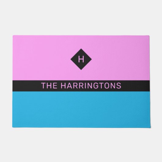 Paillasson Nom et monogramme personnalisés (Devant)