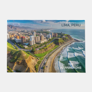 Paillasson Nom et texte personnalisés Lima, Pérou
