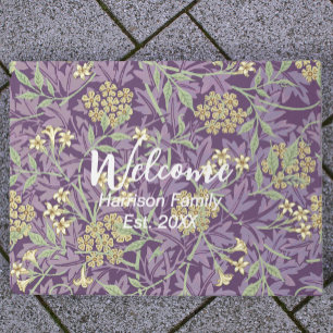Paillasson Nom Floral Violet Nom De Famille Établi Accueil