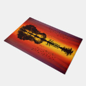 Paillasson Nom guitariste orange moderne Aquarelle (Incliné)