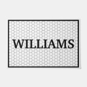Paillasson Nom Noir et blanc Hex Tile Doormat (Devant)