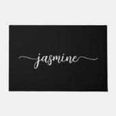 Paillasson Nom personnalisé avec monogramme minimal noir pers (Devant)