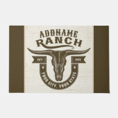 Paillasson NOM personnalisé Bull Steer Skull Western Ranch (Devant)