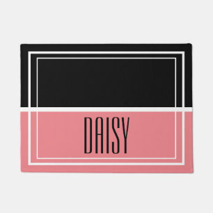 Paillasson Nom personnalisé de l'animal de compagnie Pink Foo