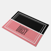 Paillasson Nom personnalisé de l'animal de compagnie Pink Foo (Incliné)