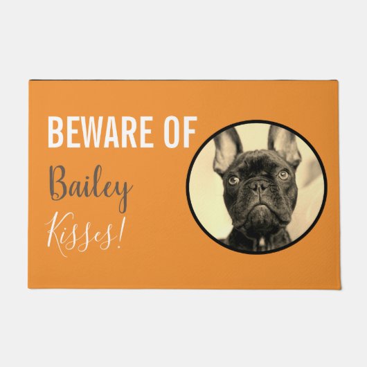 Paillasson Nom personnalisé et chien photo (Devant)