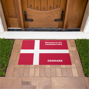 Paillasson Nom personnalisé et texte Danemark Indicateur