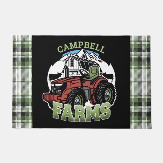 Paillasson Nom personnalisé Pays Fermes Grange Tracteur Fermi (Devant)