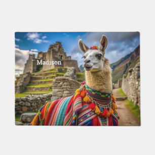 Paillasson Nom personnalisé Pérou Llama