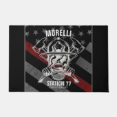 Paillasson Nom personnalisé Pompier Station du service d'ince (Devant)