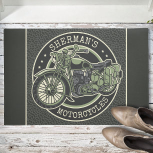 Paillasson NOM personnalisé Retro Military Motorcycle Biker