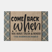 Paillasson Nom Personnalisé Revenez Quand Vous Avez Tacos Boz (Devant)