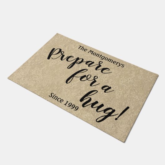 Paillasson Nom Personnalisé Rustique Amusant "Préparez-Vous À (Incliné)