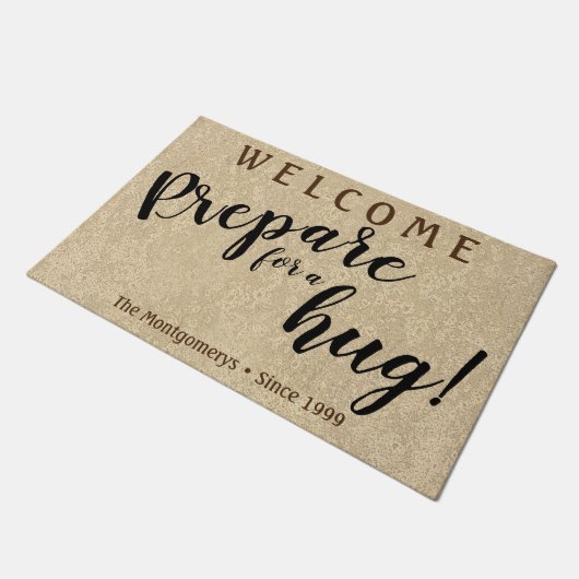 Paillasson Nom Personnalisé Rustique "Préparez-Vous Pour Un G (Incliné)