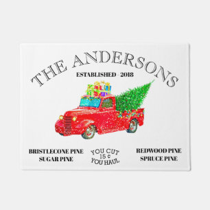 Paillasson Nom personnalisé vintage Farmhouse Noël