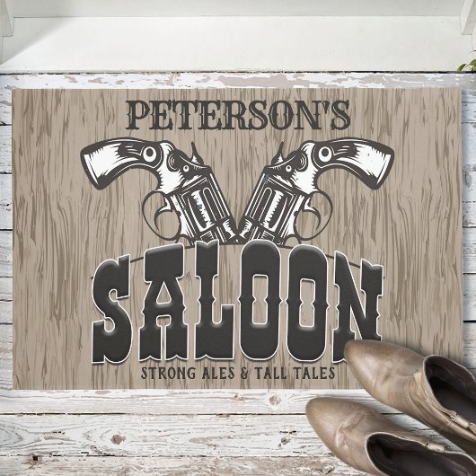 Paillasson NOM PERSONNALISÉ Wild West Gun Revolver Saloon