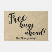 Paillasson Nom Rustique Personnalisé Free Hugs Ahead Welcome (Devant)