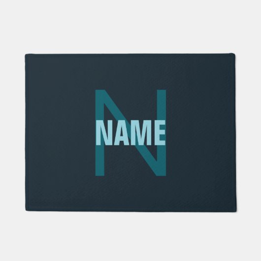 Paillasson Nom simple en gras personnalisable en monogramme (Devant)