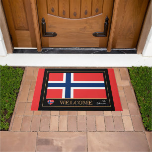 Paillasson Norvège & Norvège Drapeau maison mats/sports Bienv