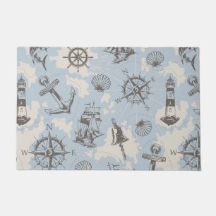 Paillasson Nostalgique marin thème bleu motif