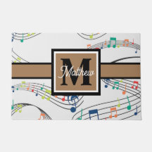 Note musicale colorée Musicien Monogramme