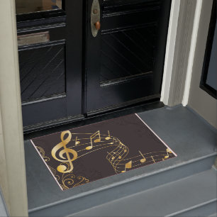 Paillasson Note musicale Or gris de luxe