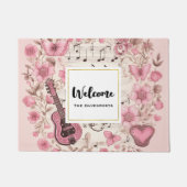 Paillasson Notes musicales et fleurs Style rétro Accueil (Devant)