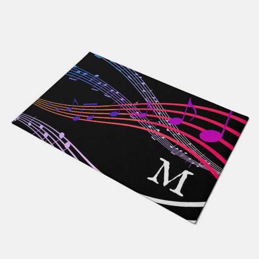 PAILLASSON NOTES MUSIQUES NOTES NOTES DE MUSIQUE NOIRE (Incliné)