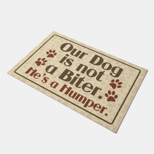 Paillasson Notre chien n'est pas un humour de Biter (Incliné)