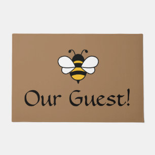 Paillasson Notre invité avec l'image d'abeille. Modifiable