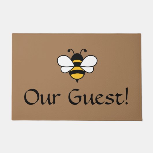 Paillasson Notre invité avec l'image d'abeille. Modifiable (Devant)
