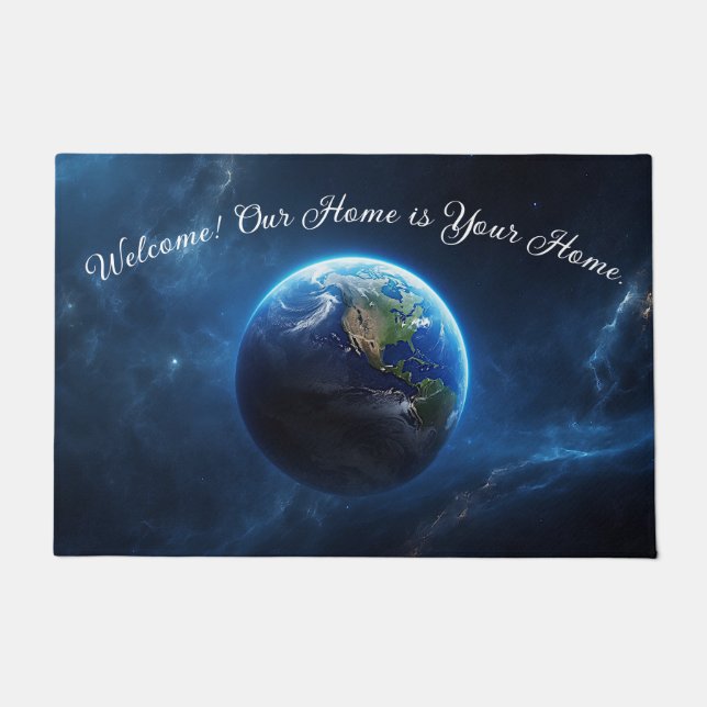 Paillasson Notre maison Sapphire dans l'espace (Devant)