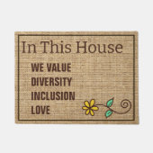 Paillasson Nous Apprécions L'Amour Dans Cette Maison Burlap B (Devant)