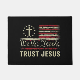 Paillasson Nous Le Peuple Confiance Jésus - USA Drapeau Chris