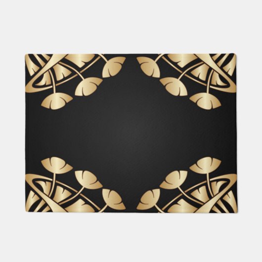 Paillasson nouveau d'art, deco, or, noir, chic, élégant, (Devant)