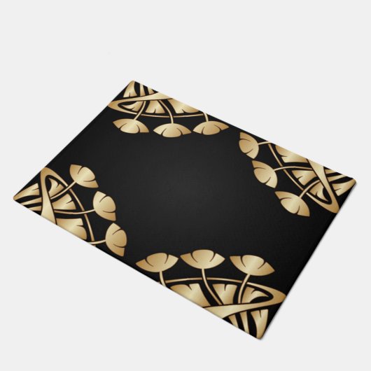 Paillasson nouveau d'art, deco, or, noir, chic, élégant, (Incliné)