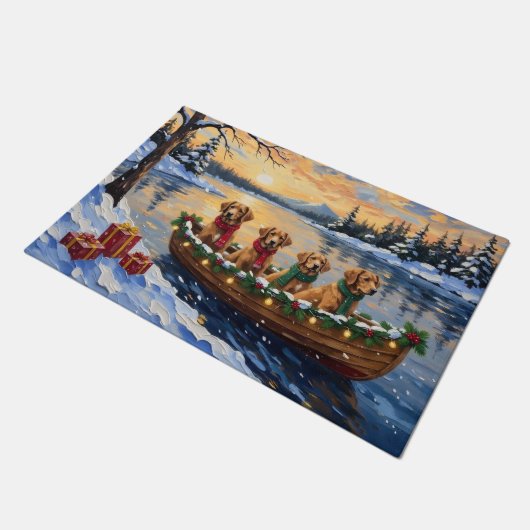Paillasson Nova Scotia Duck Tolling Retriever Christmas Boat (Incliné)