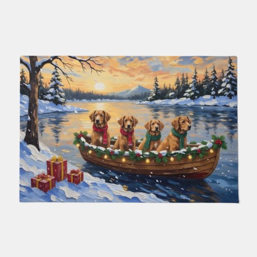Paillasson Nova Scotia Duck Tolling Retriever Christmas Boat (Devant)