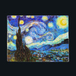 Paillasson Nuit étoilée (F612) Van Gogh Art<br><div class="desc">Starry Night,  le tableau le plus célèbre du maître postimpressionniste néerlandais Vincent van Gogh. Un cyprès solitaire,  un village endormi et un ciel qui tourbillonne d'étoiles.</div>