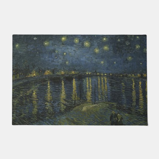 Paillasson Nuit étoilée sur le Rhône, peinture à l'huile Van  (Devant)