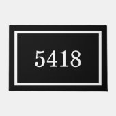 Paillasson Numéro d'adresse personnalisée noir et blanc (Devant)