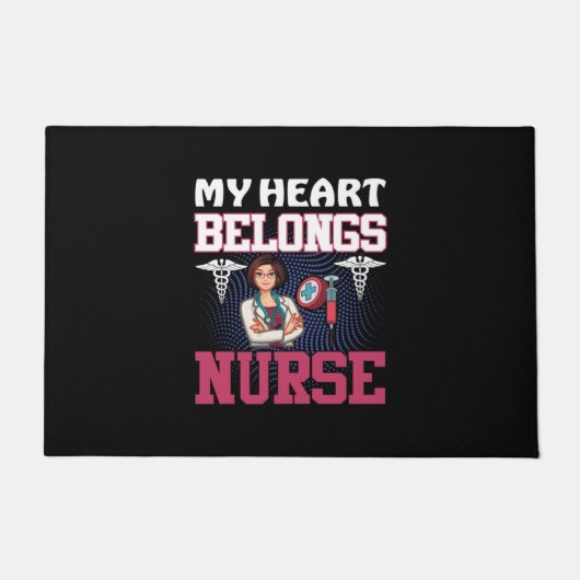 Paillasson Nurse Gift | My Heart Belongs Nurse (Devant)