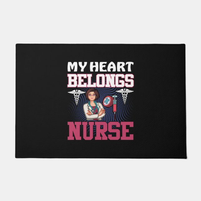 Paillasson Nurse Gift | My Heart Belongs Nurse (Devant)