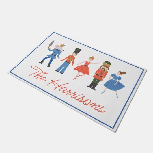 Paillasson Nutcracker mignon Noël personnalisé (Incliné)