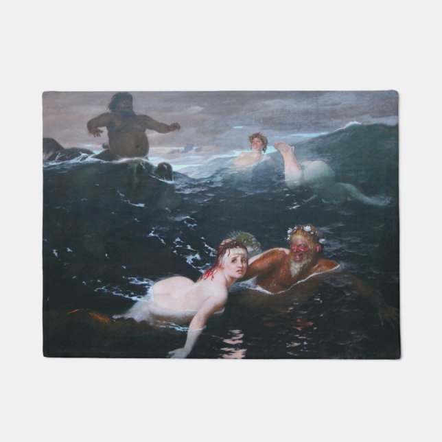 Paillasson Nymphes et Satyres Nager dans les vagues (Devant)