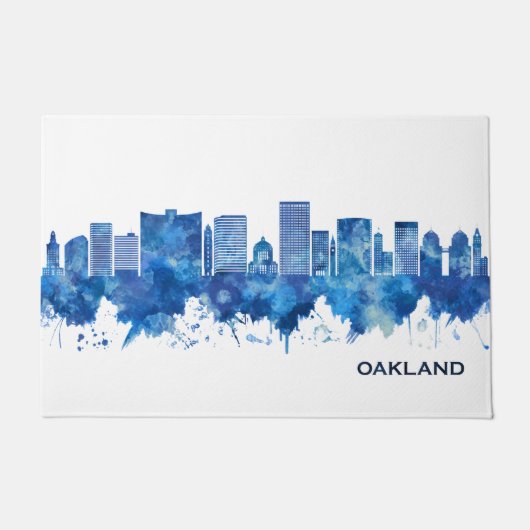 Paillasson Oakland California Skyline Blue (Devant)